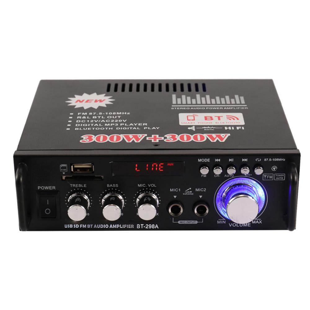 Docooler Mini Audio Endverstärker BT Digital Audio Receiver 20 W 20 W AMP USB MP3-Player FM-Radio LCD-Display mit Fernbedienung Zweikanal-12-V-Bass-Höhen-Lautstärkeregler AK370 