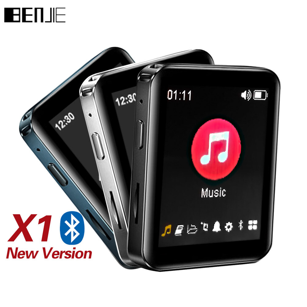 Benjie Máy Nghe Nhạc MP3 MP4 Bluetooth X1 Máy Nghe Nhạc Hifi Màn Hình Cảm Ứng Bluetooth Hoàn Toàn Không Bộ Nhớ Loa Tích Hợp Máy Nghe Nhạc Cầm Tay Mini Kèm Đài FM Hỗ Trợ Ghi Hình Video Thẻ TF