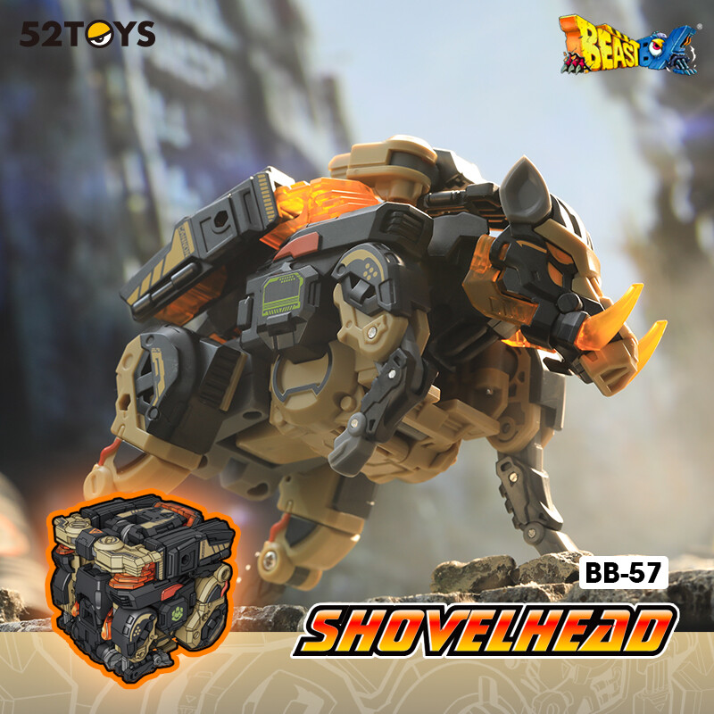 52toys beastbox bb-57 shovelhead with bonus mecha deformation action figure portable model