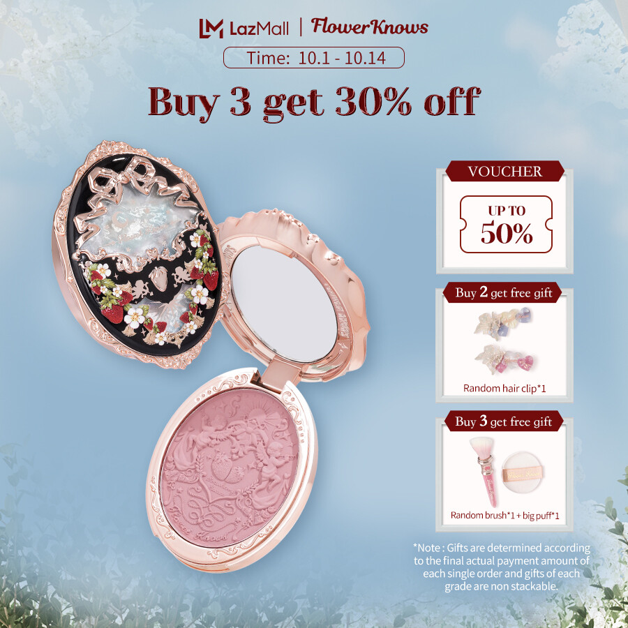 Gambar FlowerKnows Strawberry Rococo Series Embossed Blush 5 Colors