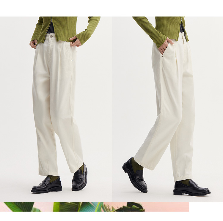 Semir Women's Casual Pants Simple Loose Long Pants 2024 Autumn New Slim Fit High Waist Tapered Pants