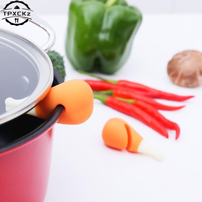 Gambar Kitchen Tool Lid Holder Silicone Cover Holder Raises The Lid The Heightening Device To Prevent The Soup From Overflowing The Pot