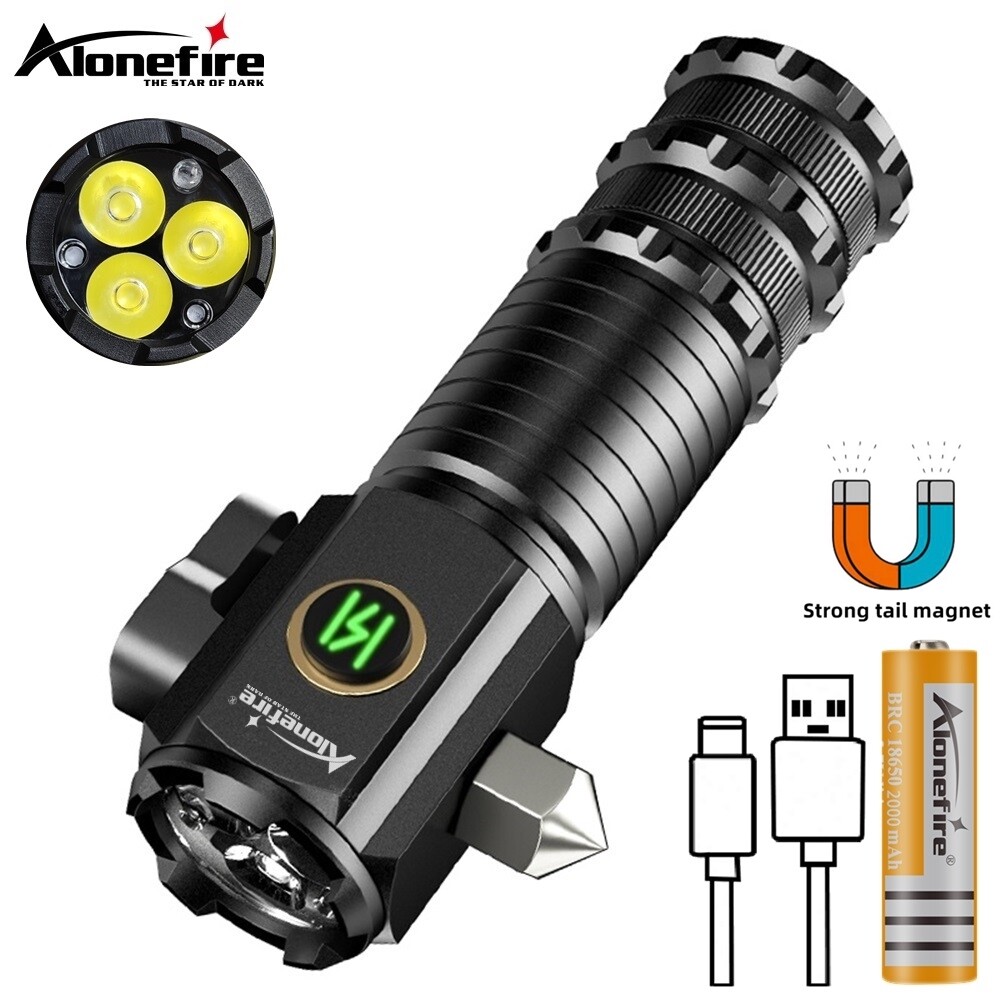 Đèn pin khẩn cấp ngoài trời đèn pin Led có thể sạc lại đa năng alonefire X55