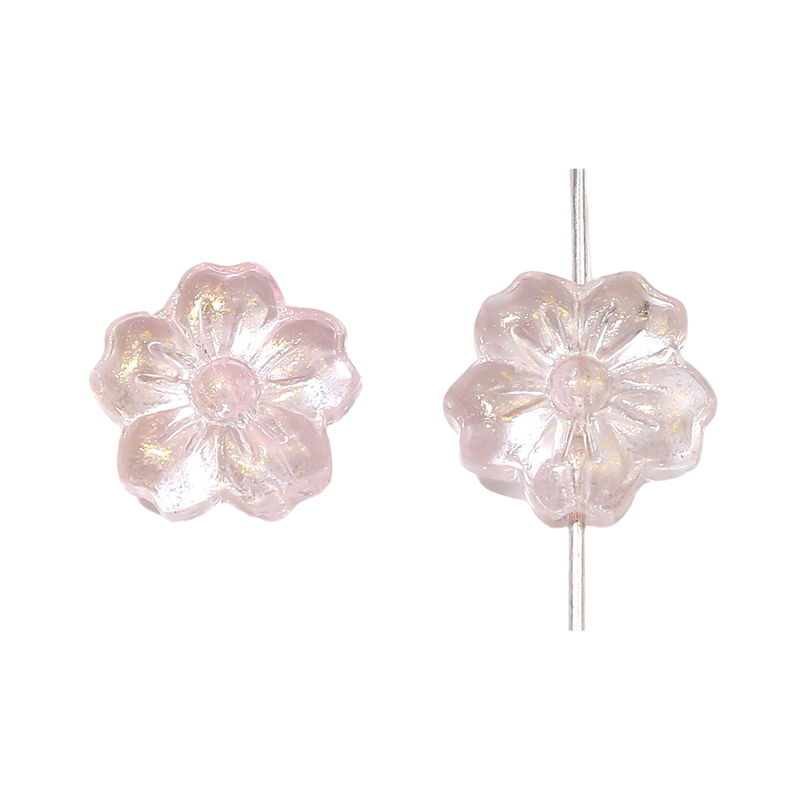 10pcs 14mm Crystal Glass Cherry Blossom Flower Beads for Earring Necklace Bracelet DIY Jewelry Craft Making