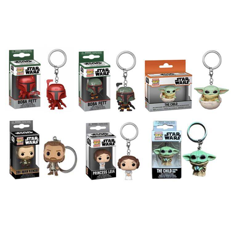 Funko Pop Chewbacca đồ treo móc khóa yoda mandalorian công chúa leia búp bê mô hình mô hình nhân vật Móc Chìa Khóa minifigure