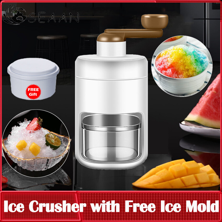 Portable Ice Crusher And Shaved Ice Machine With Free Ice Cube Trays