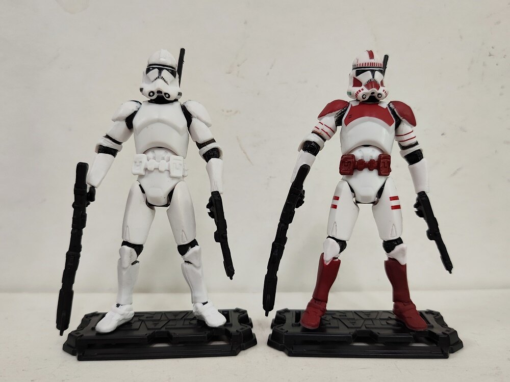 2 cái/lốc sw cộng hòa clone trooper trắng đỏ w/phụ kiện mô hình nhân vật 3.75 "#010