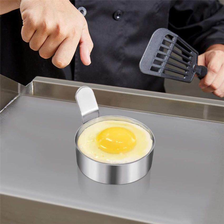 Larger Non Stick Metal Egg Frying Rings Perfect Circle Round Fried Poach Mould Mould Non-Stick Egg Rings Cooking Egg Fried Pancake Omelets Mold Rings Kitchen Tool Pancake Rings