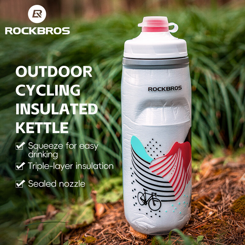 ROCKBROS Insulated Cycling Water Bottle Portable Climbing Hiking Running