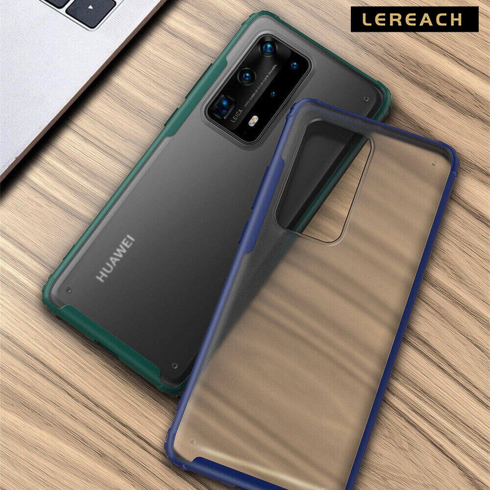 Lereach Matte trong suốt trường hợp cho Huawei P40 Pro+ / P40 Pro Plus 5G viền nhựa TPU mềm mặt sau cứng bằng nhựa PC Bìa vỏ điện thoại