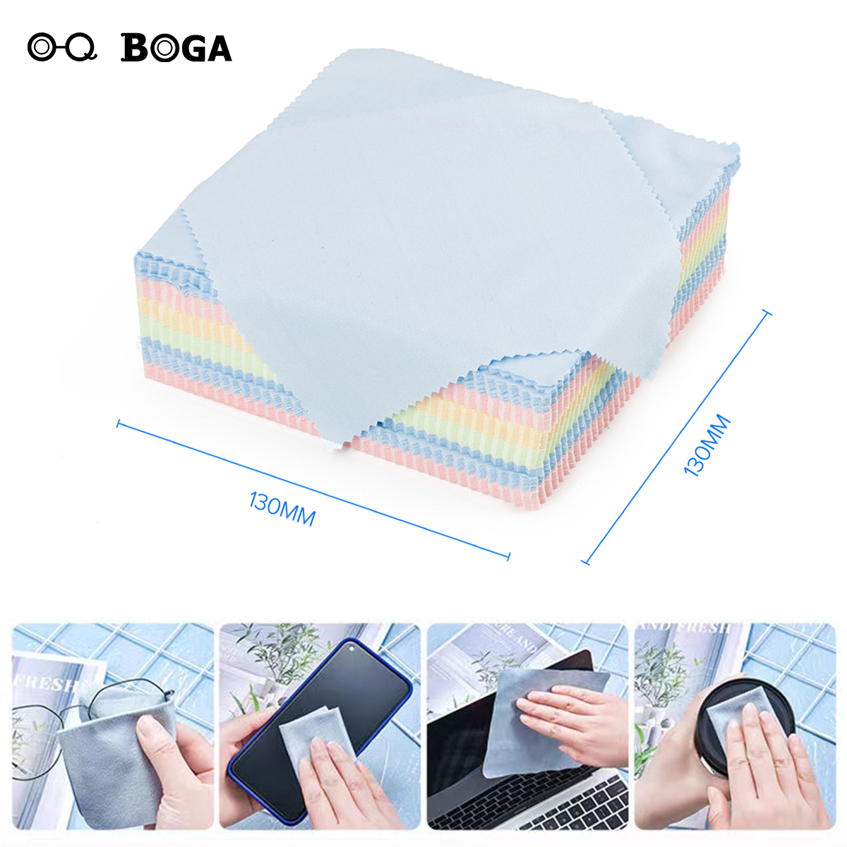 1 Piece Random Color Rectangle Mirror Cloth Eyewear Wipe Cleaning Microfiber Glasses Cloth