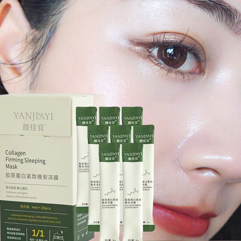 Gambar Firming Collagen Smooth Skin Sleeping Mask Pack ???? ???? ???? 20pcs YANJIAYI Collagen Mask firming sleeping mask shrink pores moisturizing tightening mask masker muka pemutih