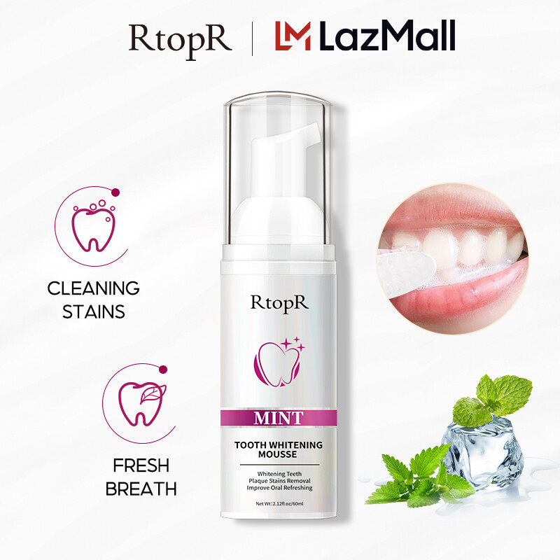Gambar RtopR Teeth Cleansing Whitening Mousse Removes Stains Teeth Whitening Oral Hygiene Mousse Toothpaste Whitening and Staining 60ml