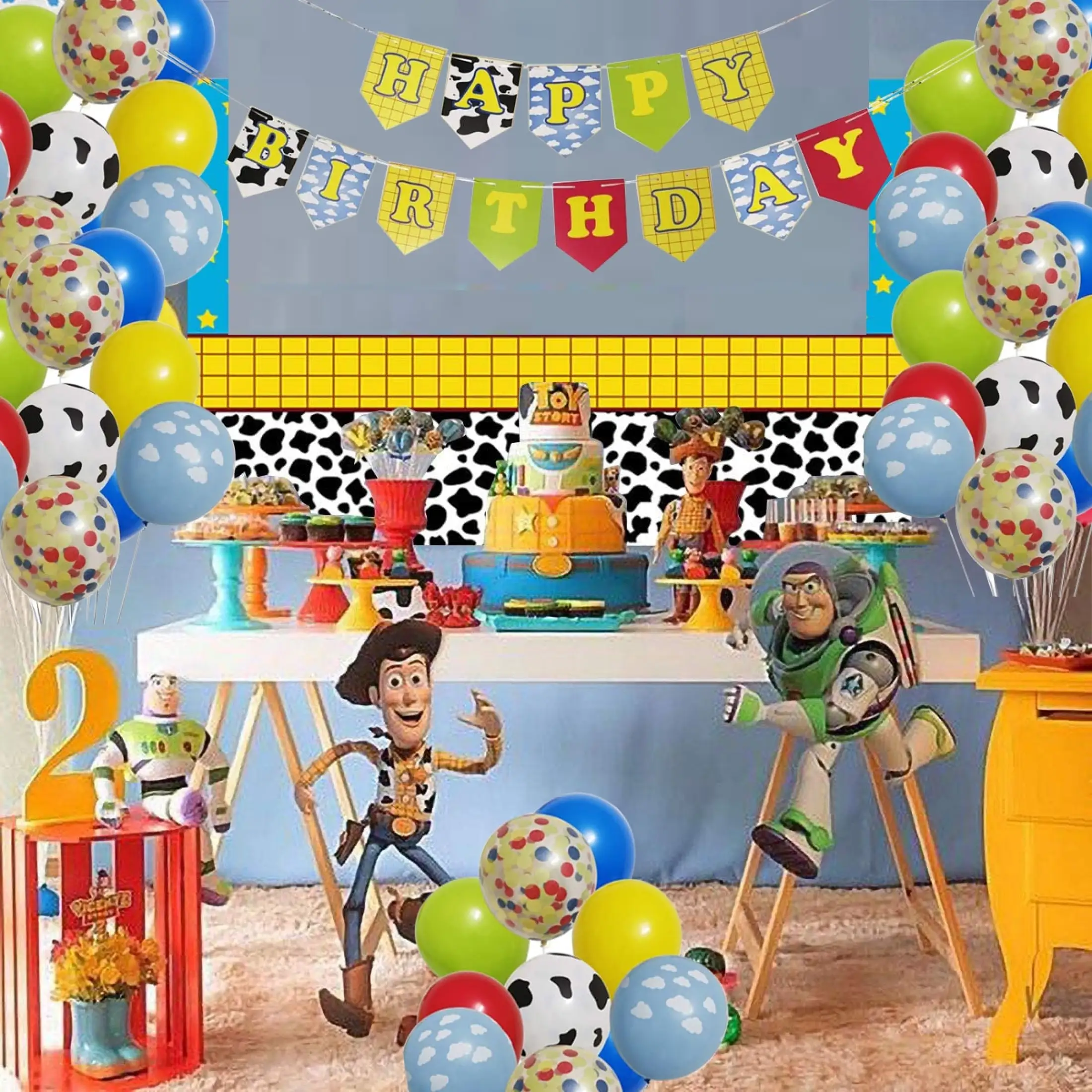 Toy Inspired Story Party Birthday Balloons Arch Garland Cow Pattern Latex Balloons For Kids ay 1st 2nd Baby Shower 100 Pack Lazada Ph