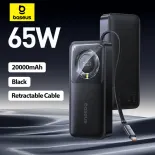Baseus 65W sạc dự phòng 20000MAh Nhanh Chóng Sạc sạc dự phòng Với Được Xây Dựng Trong loại có thể thu vào C Cáp Cho Máy Tính Xách Tay iPhone 15 Pro Max