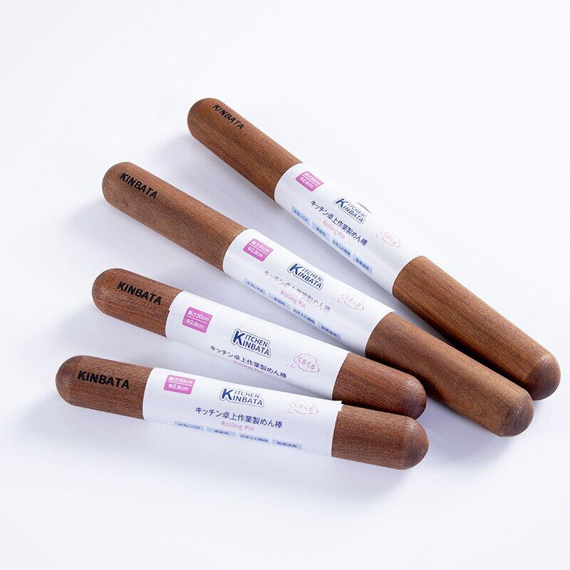 Gambar Japan Wooden Rolling Pin Kitchen Cooking Baking Tools Crafts Baking Fondant Cake Decoration Black Dough Roller