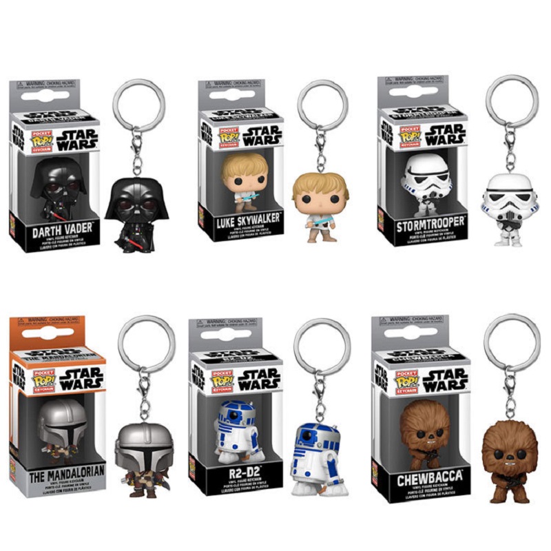 Original Funko POP Star Wars Keychain PVC Stormtrooper Darth Vader Chewbacca Yoda Minifigure Ornament Gift ราคา 88 บาท*ส่งฟรี