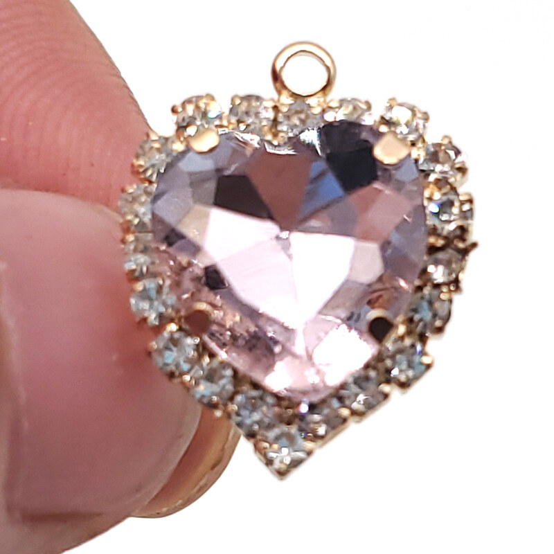 Fashion 1PCS Silver Metal Heart-shaped Color Rhinestone DIY Shoe Charms Decorate Button Shiny Accessories For Women Girls Party Beautiful Gifts - 4