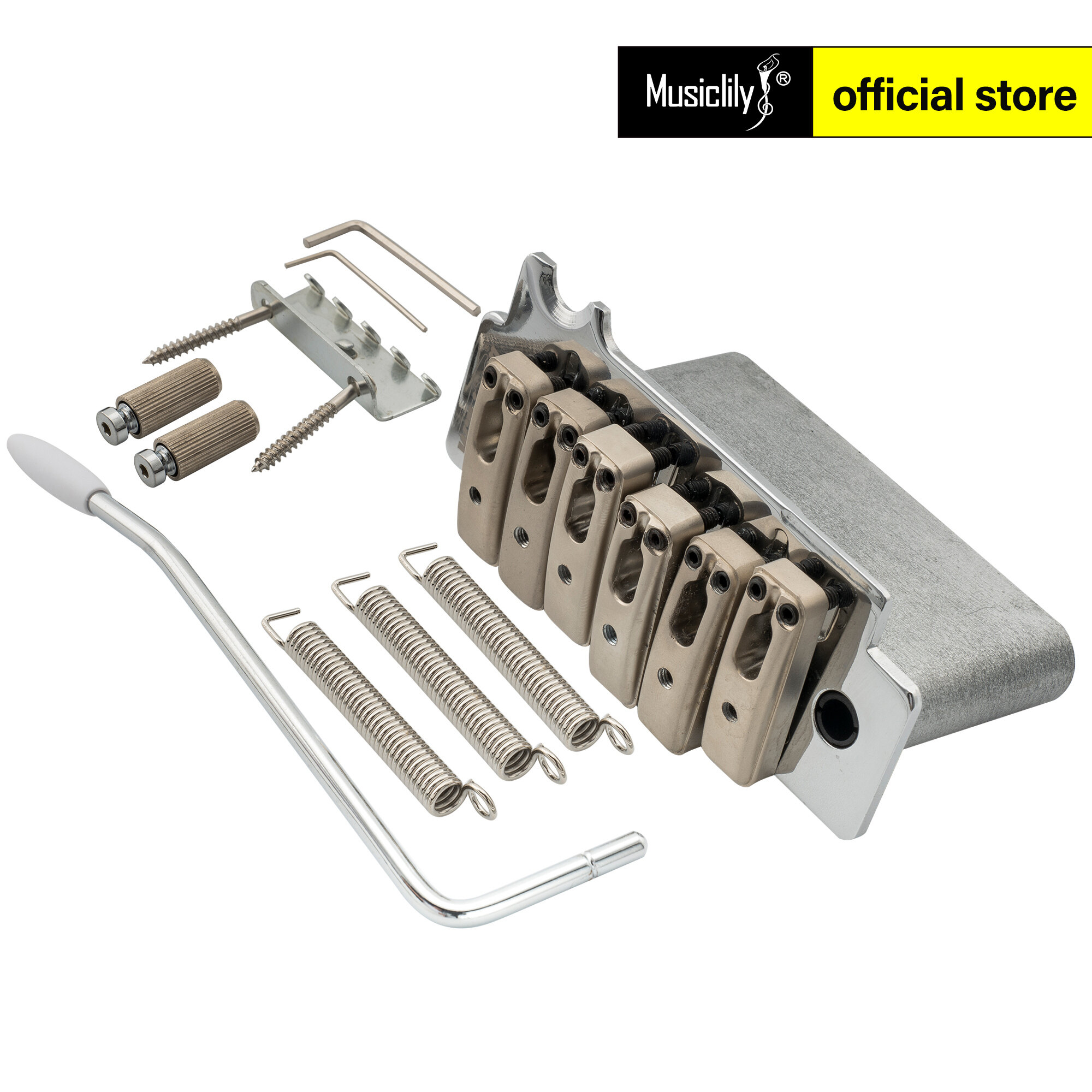 Wilkinson M Series 52.5Mm (2-1/16 Inch) Cá Nhân Yên Đầy Đủ Khối St Guitar Ngựa đàn Tremolo Pop-Trong Cánh Tay 2-Điểm Cho Squier/Mexico Fender Strat Phong Cách Guitar Điện