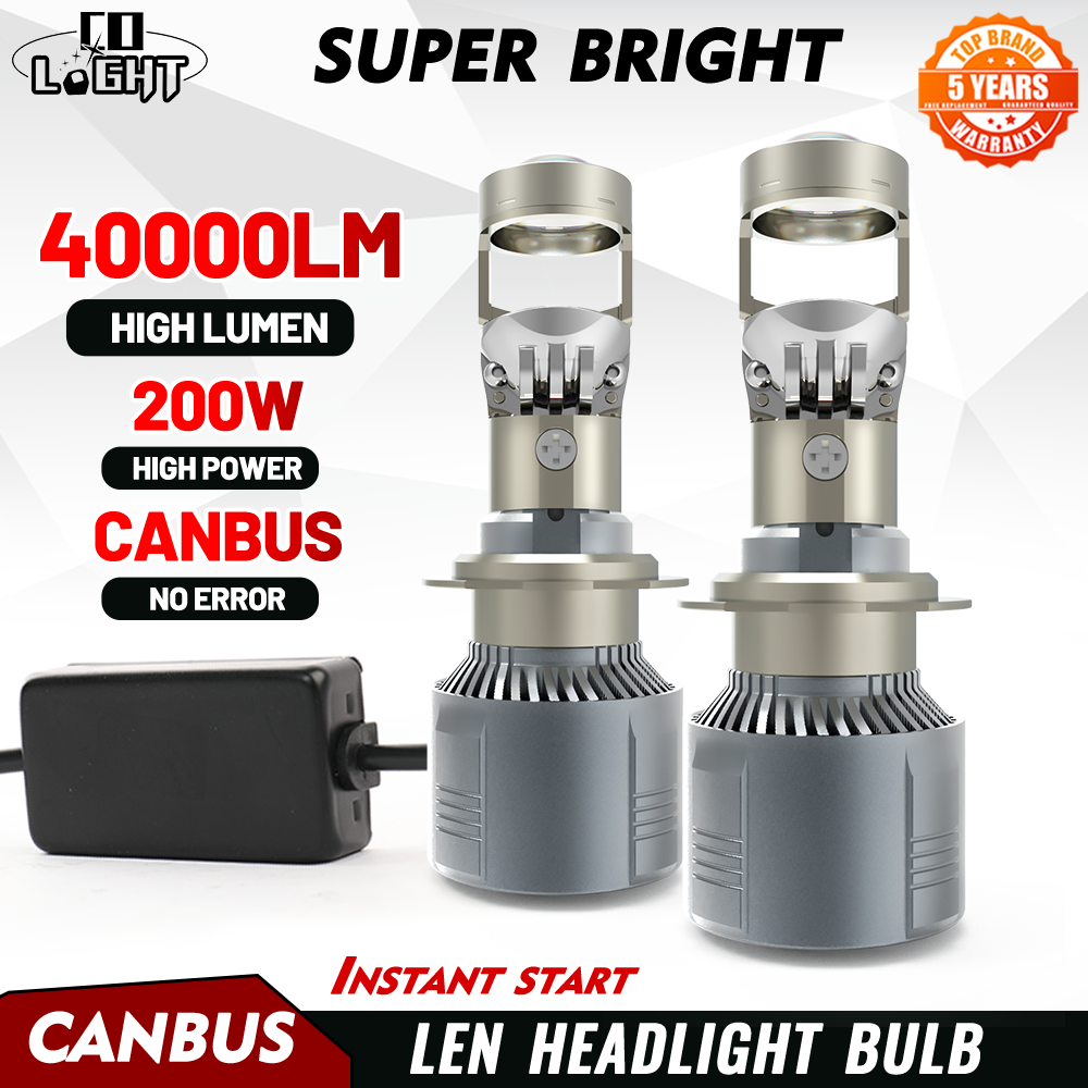 Colight bóng đèn 40000lm h4 h7 đèn pha led nhỏ h8 h11 canbus 9005 hb3 9006 hb4 9012 hir2 đèn pha ô tô đèn 100w 12v 24v 6000k có canbus cho xe máy ô tô