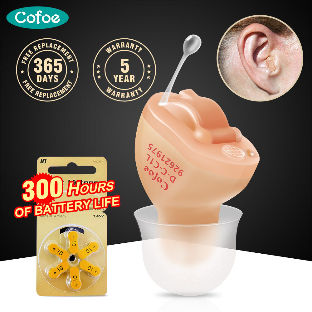 Cofoe FDA CE Invisible Adjustable Digital Hearing Aids Noise Reduction Sound Amplifier Inner Ear Amplifier FREE 6pcs E10 Aids Battery (Right Ear) ราคา 1,685 บาท*ส่งฟรี