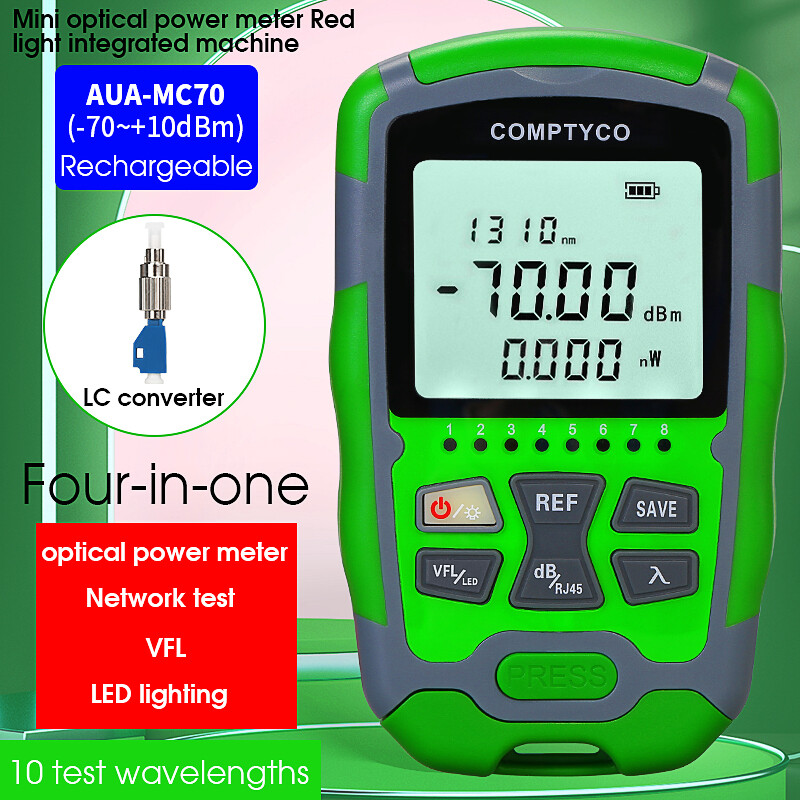  COMPTYCO AUA-MC70 Máy Đo Công Suất Quang Máy Kiểm Tra Cáp Mạng Sợi Đa Năng 4 Trong 1 Máy Định Vị Lỗi Trực Quan 1-50MW  Tùy Chọn  