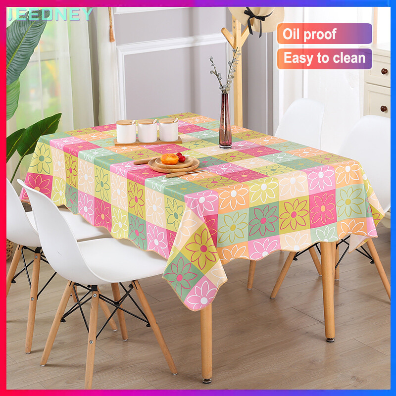Gambar 137x183cm PVC Table Cloth Rectangular Tablecloth table plastic cover Desk Cover coffee table cloth alas meja makan 6 kerusi waterproof ??