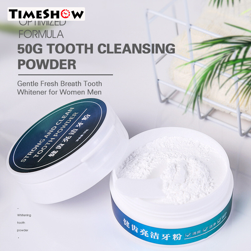 Gambar TimeShow 50g Tooth Cleansing Gentle Fresh Breath Tooth Whitener for Women Men Tooth Cleansing Women Men Gentle Fresh Breath Tooth Whitener Professional Oral Cleaning Care Supplies Easy to Use