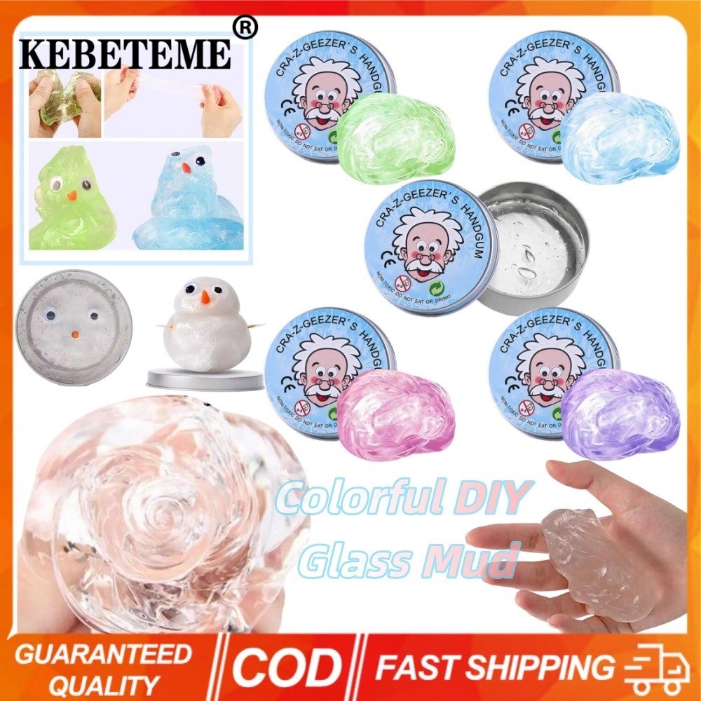 KEBETEME 5PCS Colorful Non-Newtonian Liquid Glass Mud Children Decompression Toys DIY Handmade Fun Reusable Bubble Gel Clear Elastic Compound Non Toxic Creative Crafts Crystal Mud ราคา 176 บาท*ส่งฟรี