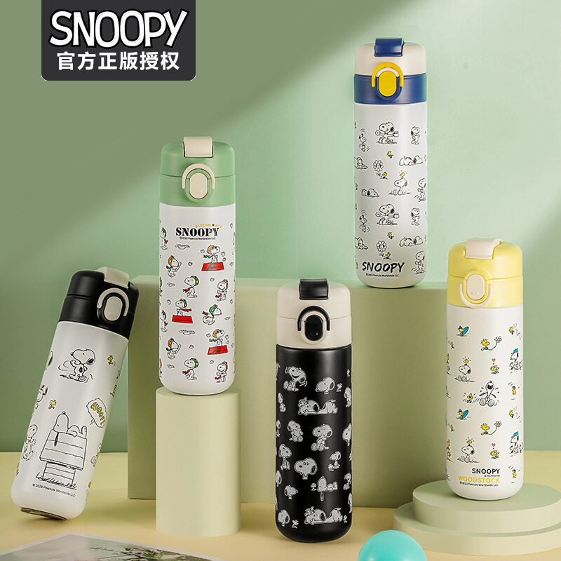 Snoopy Cốc Đôi Sáng Tạo Cốc Uống 316 Bình Giữ Nhiệt Bằng Thép Không Gỉ Ins Thẳng Cốc Uống Ống Hút Ly Cốc Sinh Viên Cốc Giữ Nhiệt 450Ml