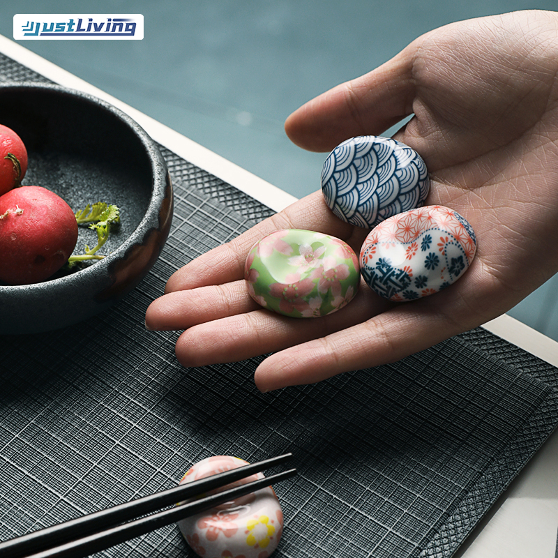 Justliving 6 cái giá để đũa bằng gốm đồ trang trí sơn giá để thìa giá để đũa gia dụng giá để bộ đồ ăn