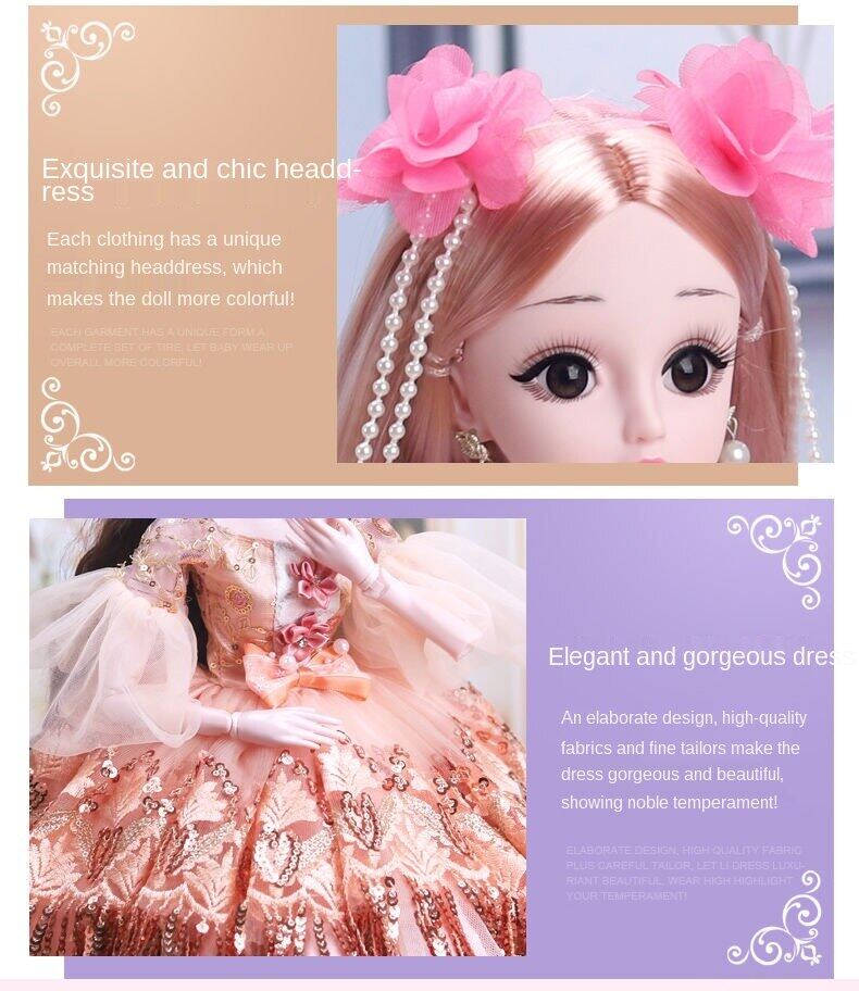 60cm yangyitian Barbie doll queen Princess set single children and girls dressing toys birthday gift