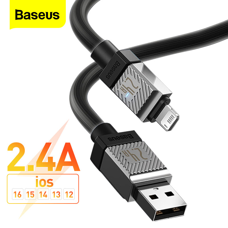 Baseus Dây sạc nhanh Cáp USB 2.4A cho iPhone 14 13 12 11 Pro Max
