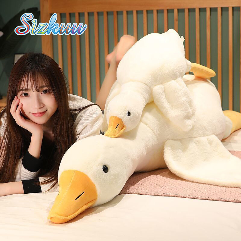 Sizkuu Large White Goose Plush Toy Stuffed Toys Cute Pillow Simulation