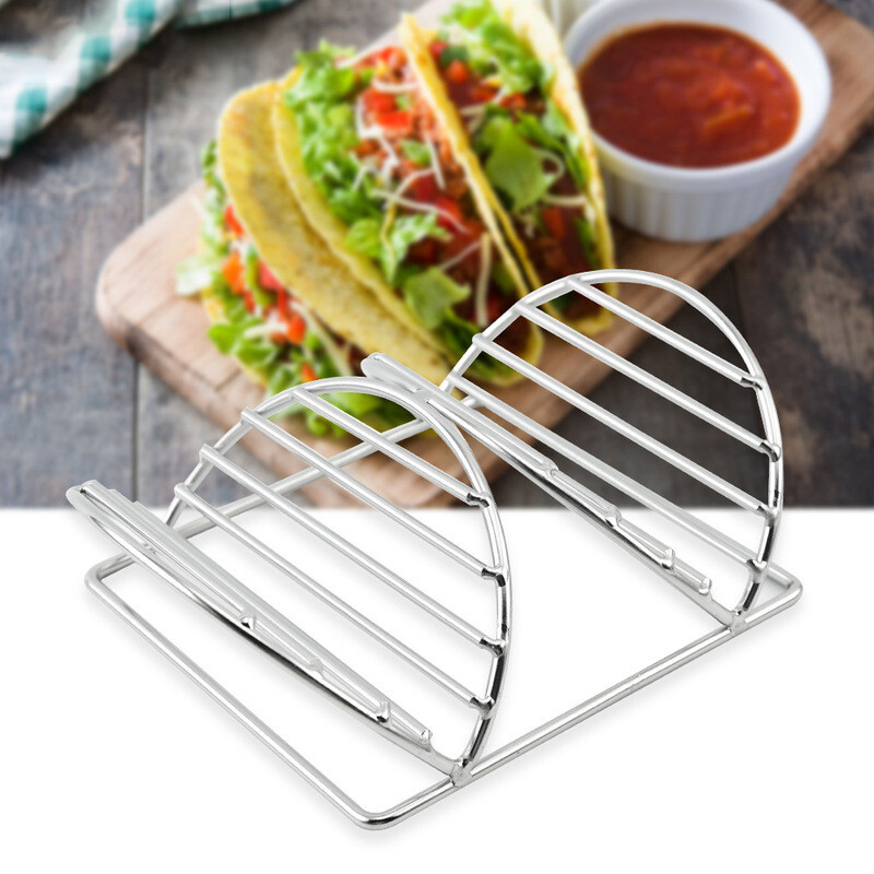 1PC thép không gỉ Pancake Rack đồ đựng bánh TACO bánh pizza hiển thị giá thực phẩm dụng cụ nhà bếp