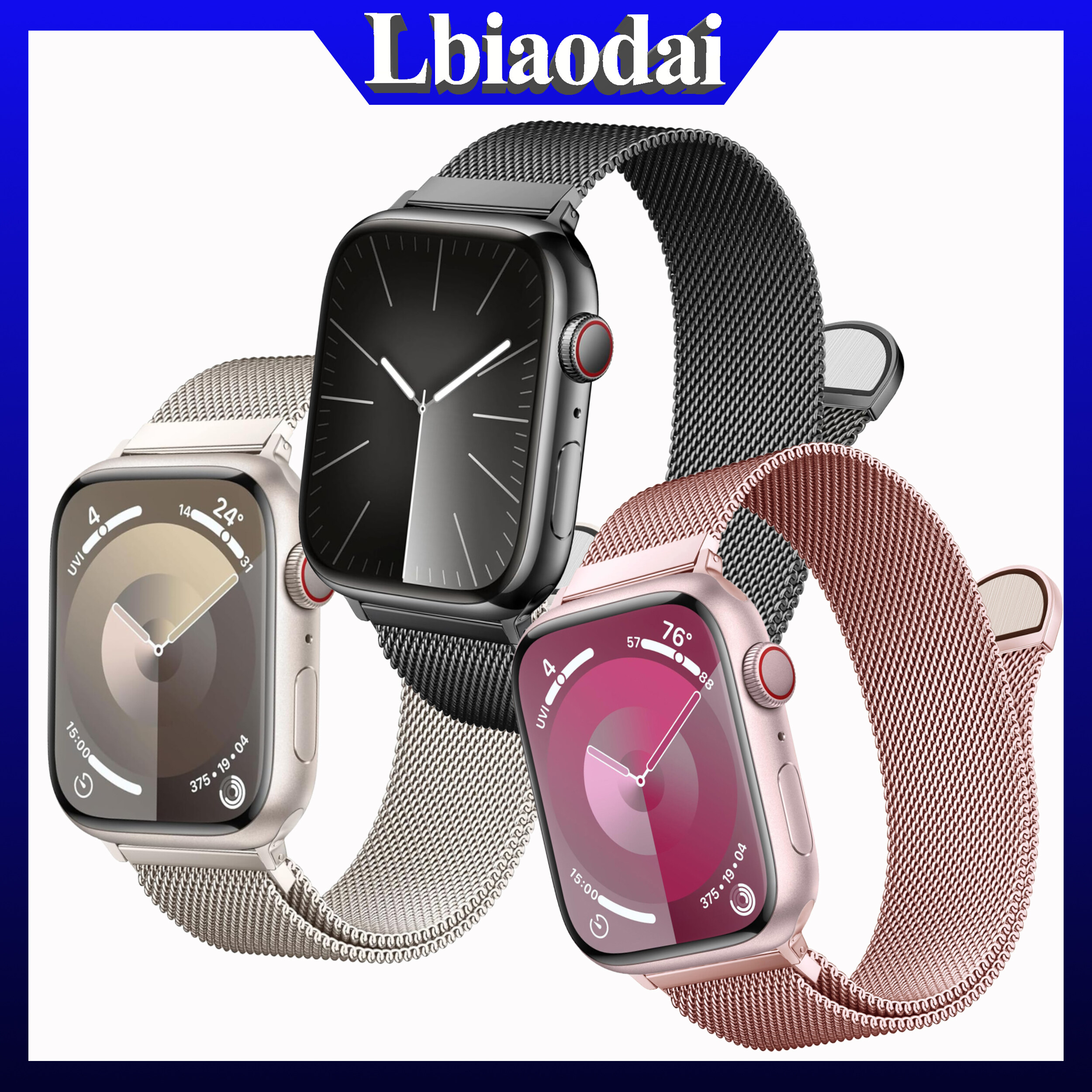 Luxury Milanese Loop Stainless Steel Strap for Apple Watch