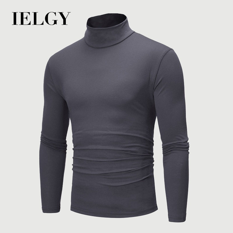 IELGY Men's High Collar Thin Long Sleeve T-shirt Bottoming Shirt