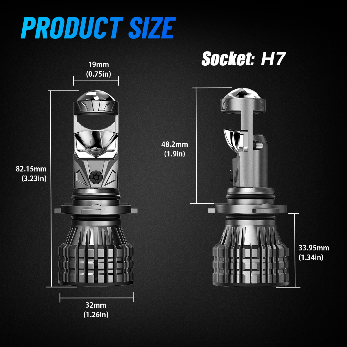 2 Bóng Siêu Sáng Novsight N92 Ống Kính Máy Chiếu LED Xe Ô Tô Bóng Đèn Lớn 9005 (HB3) 9006 (HB4) H4 H