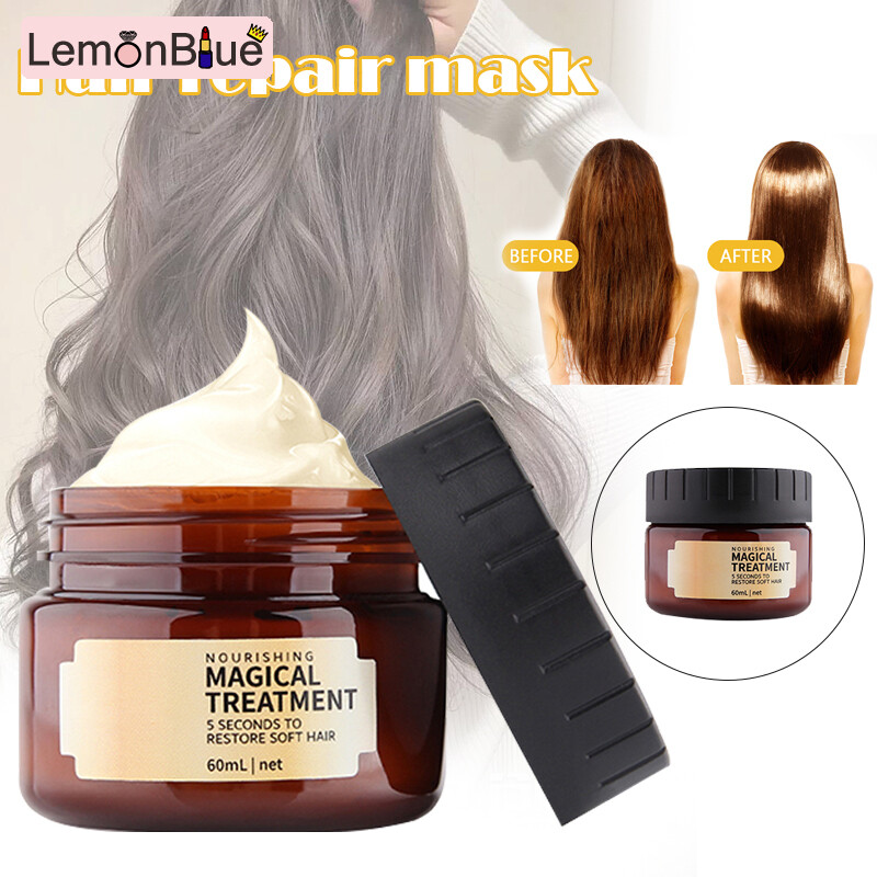Gambar LemonBlue 60ml Hair Repair Mask for Damaged Hair Care Hair Filling Mask Keratin Cream Salon Essential Oil