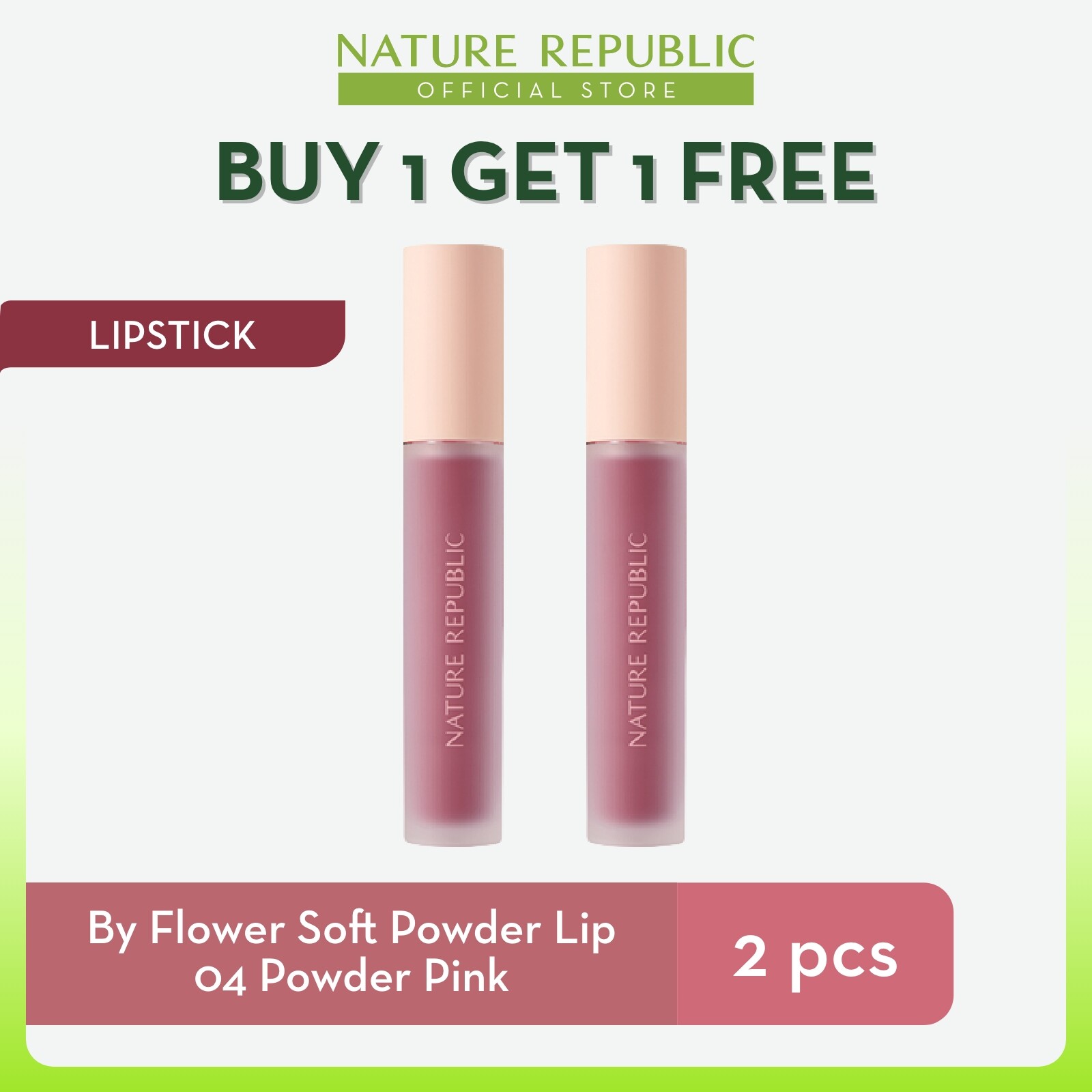 Gambar [BUY 1 GET 1 FREE] Nature Republic By Flower Soft Powder Lip