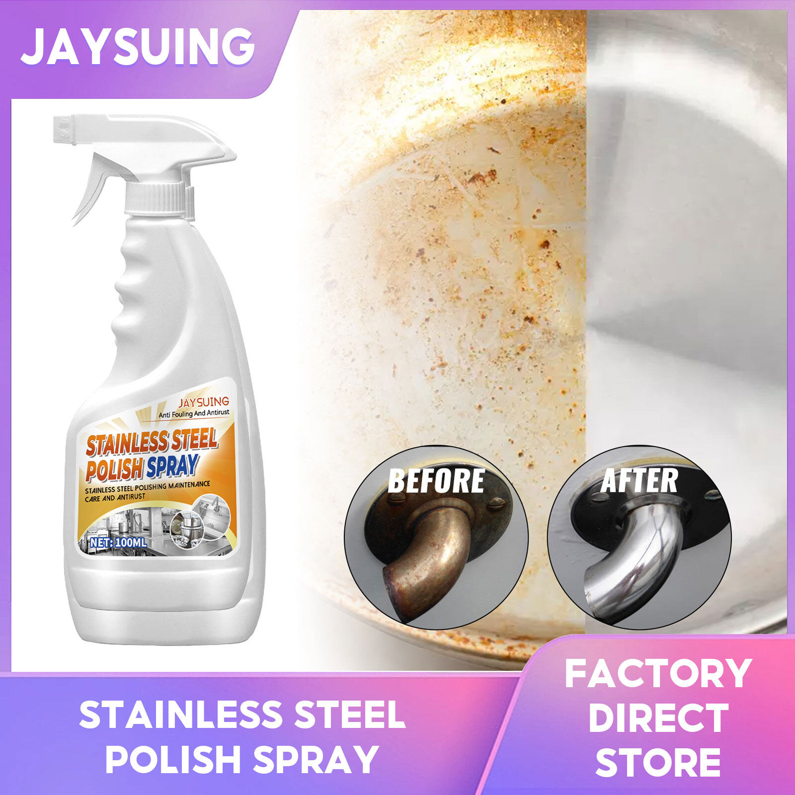 Jaysuing Kitchen Degreasing Hood Cleaner Cleaning Agent Powerful Cleaner Heavy Oil Remover Type Ceramic Tile Cleaner Oil Stain Cleaning Heavy Oil Dirt Detergent Foam Cleaner Hood Cleaner Cleaning Agent Oil Grease Dirt Cleaning Detergent (100ml) ราคา 163 บาท*ส่งฟรี