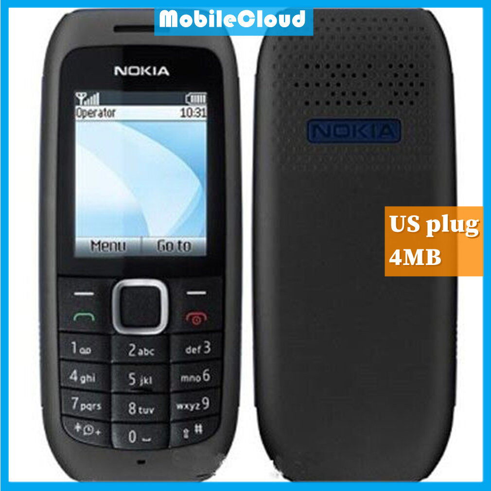 Điện thoại di động thẳng 4mb người già màu đen không có vỏ bọc máy ảnh điện thoại di động bàn phím cho nokia 1616-phích cắm hoa kỳ 4mb