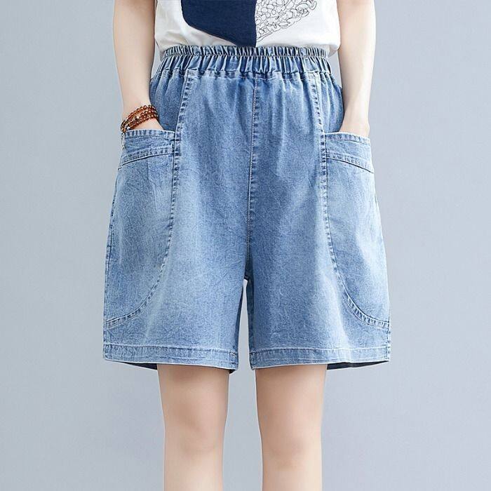 Plus Size Denim Shorts Korean High 