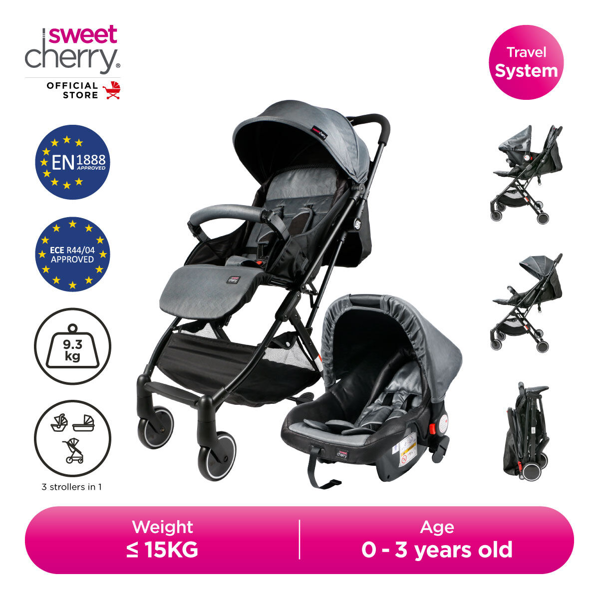 Buy Baby Trolley Stroller Sweet Cherry Online at a Better Price