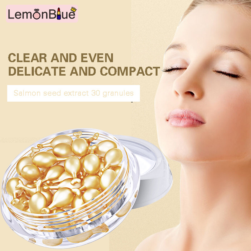 Gambar LemonBlue Salmon Roe Capsules Essence Moisturizing Anti aging Face Lotion for Women Moisturizing Anti aging Face Lotion Professional Facial Care Supplies Easy to Use Women Girls Salmon Roe Capsules Essence