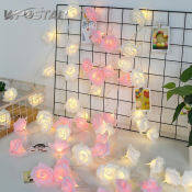 20 Led Rose Flower Fairy Lights Christmas Light Battery Powered for Wedding Valentines Home Decoration