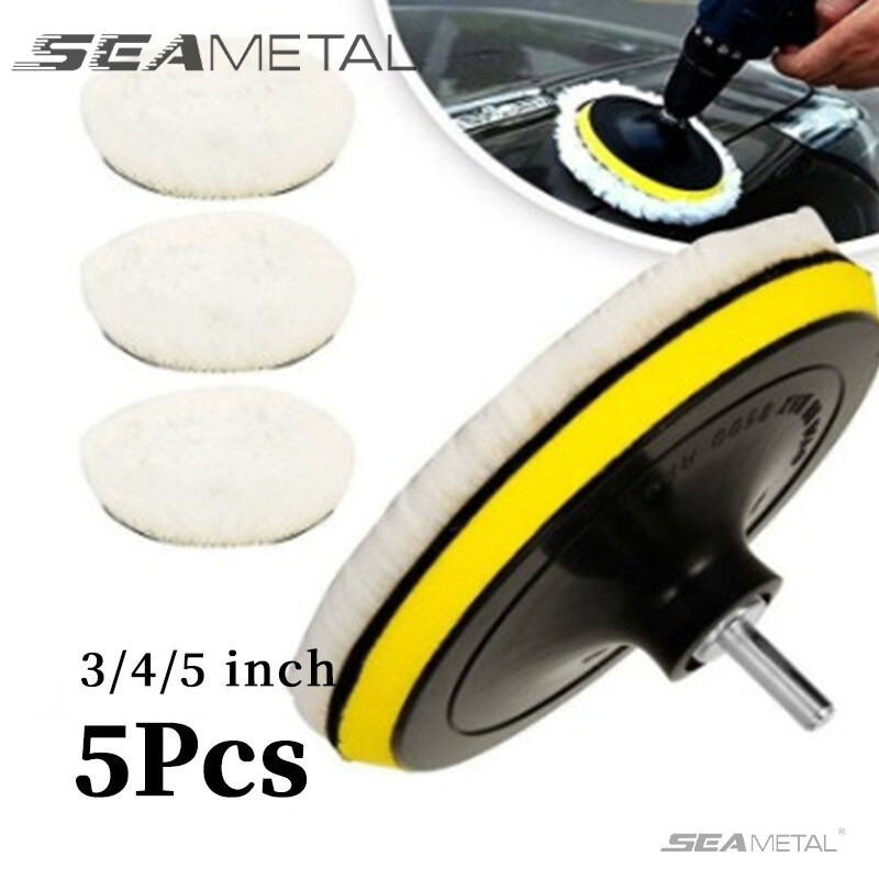 5 cái 3/4/5 inch Dụng cụ đánh bóng xe ing miếng đệm đánh bóng đánh bóng đệm lót giấy nhám len nắp ca-pô Pad đánh bóng Máy xay góc Dụng cụ đánh bóng xe đầu cặp khoan