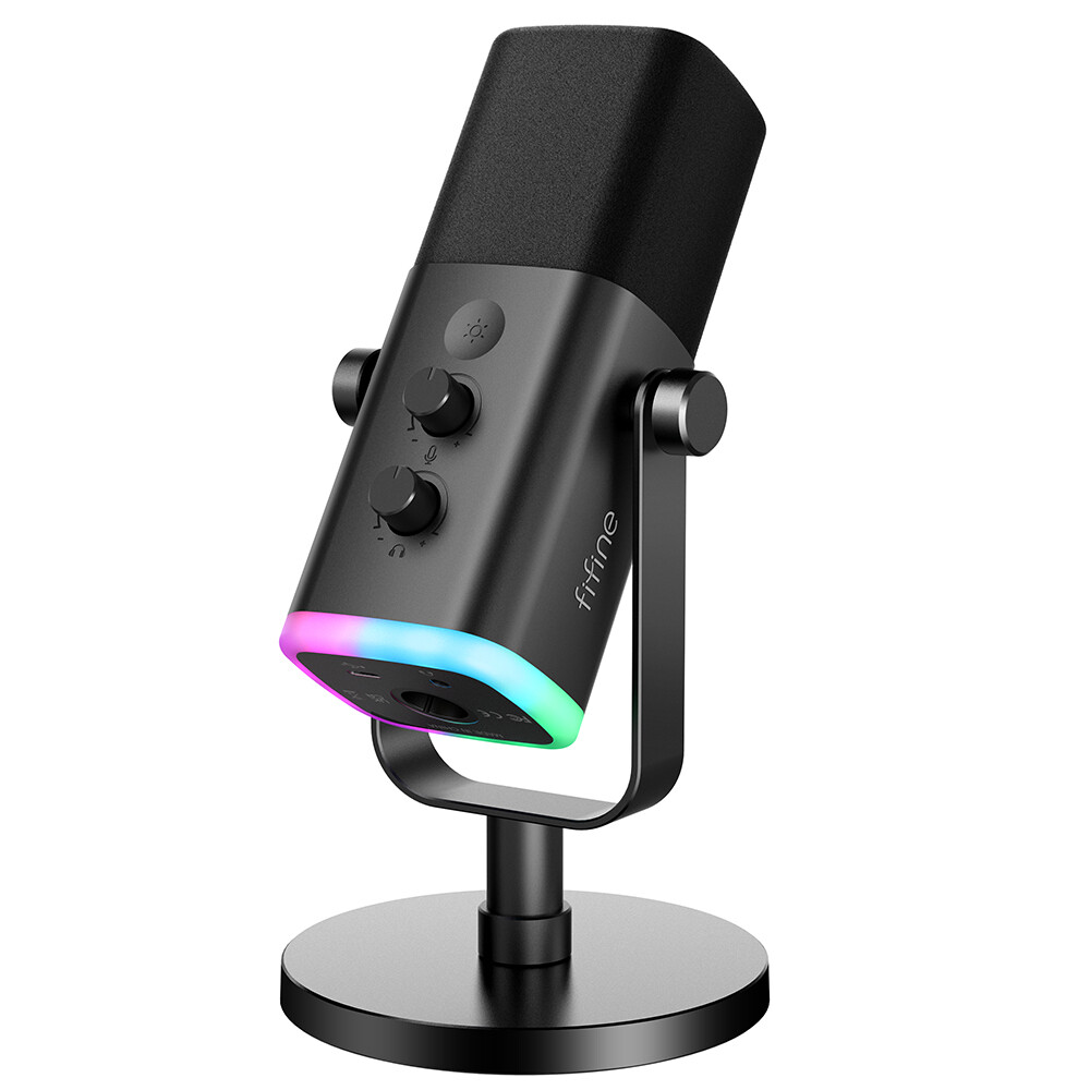 FIFINE Ampligame AM8 USB/XLR Dynamic Microphone for Podcast Recording Singing Streaming Gaming Mic with Touch Mute Button,Headphone jack,for PC PS5/4 mixer ราคา 2,285 บาท*ส่งฟรี
