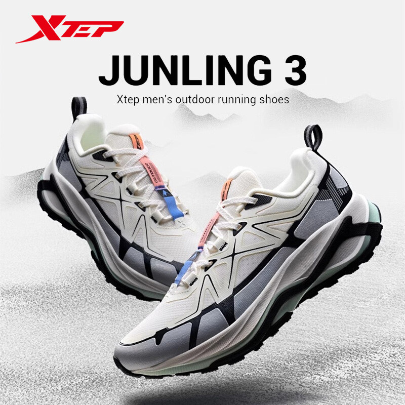 Xtep Jun ling 3.0 Giày Chạy Bộ giày nam mùa hè Giày chạy bộ Giày thể thao lưới thoáng khí mới 876319110007