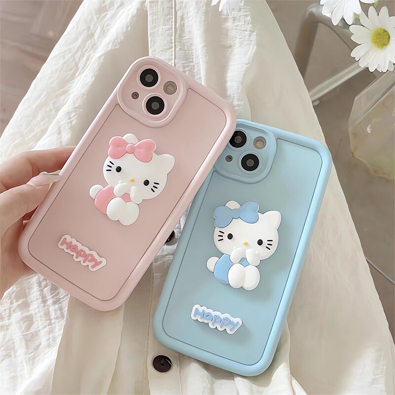 Vỏ điện thoại Oppo RENO 8T 8Z 7Z 10 10 Pro 5G Trường Hợp 3D mèo Kitty hoạt hình dễ thương Trường Hợp silicon mềm Ống Kính Bảo Vệ vỏ lưng chống sốc